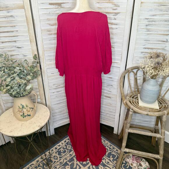 OLD NAVY NWT Women's PLUS XXL TALL Empire Waist Pink Tangiers Gauze Maxi Dress - Picture 11 of 13